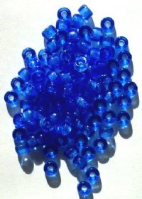 100 4x6mm Crow Beads Transparent Sapphire
